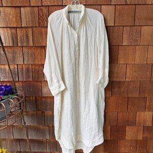 Like New Raquel Allegra Ivory Cotton Oversized Poet Dress in Size 0 / X-Small